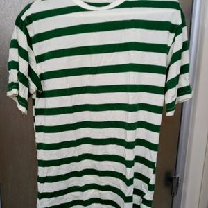 XS Green and White Striped T-shirt